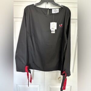 NWT Emerson Street Clothing Co. UGA Black Top with Sleeve Ties-XL